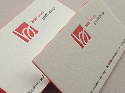 Business Card edge letterpress painting