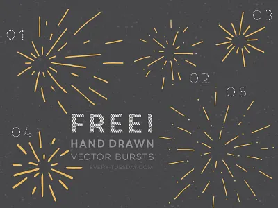 Free Hand Drawn Vector Bursts bursts every tuesday fireworks free freebie freebies hand drawn happy new year vector
