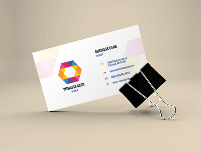 Freebie - Business Card Mockup In Binder Clip binder business business card card clip free freebie mock up mockup presentation showcase style