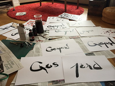 Work in progress – Gaspard #5 – india ink encre food ink logo restaurant sandwich