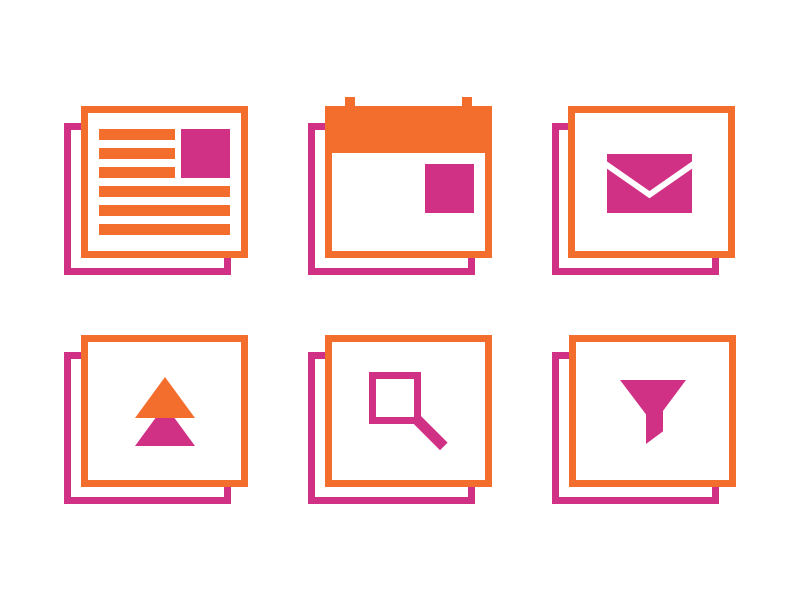Icons calendar filter icon set iconography icons mail news search up