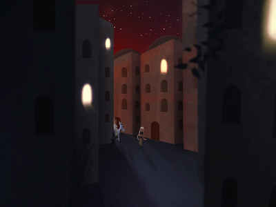 Looking for the Holiday Inn 2d after effects animation bethlehem christmas cycle flat illustrator walk