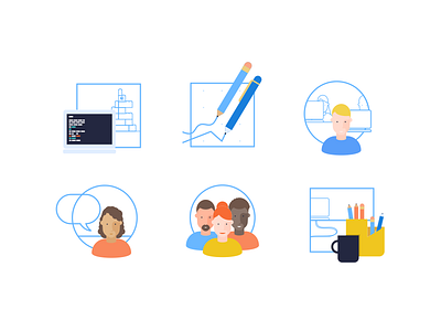 Jobs applied flat illustration linear vector web