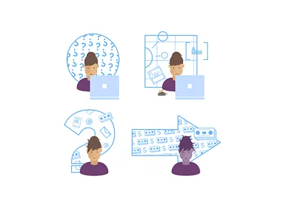 3 applied flat illustration linear sequence vector