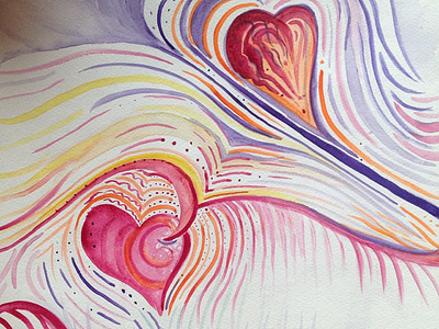 Reverb blood electricity energy hearts love orange pink purple radiance red reverberance sex