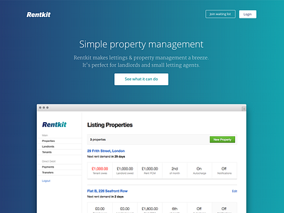 Rentkit homepage