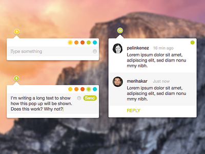 Note Popover app clean comment dot flat mac note popover ui