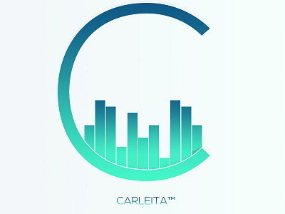 Carleita™ New Official Logo © (Blue Version) 2015 audio audio logo blue carleita gradient logo green logo music neon pink