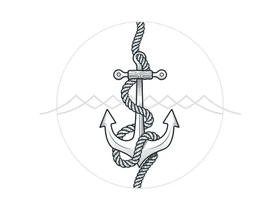 Anchor anchor black dock flat icon illustration line logo rope water white zattberg