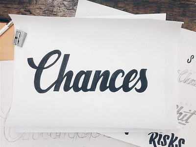 Chances lettering practice script vector