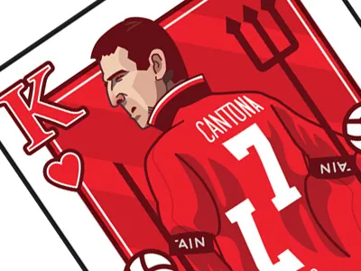 Eric Cantona card design cantona design eric cantona football illustration man utd manchester united mufc premier league soccer typography