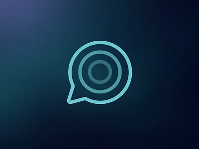 Let's Chat blue brand chat icon location logo radar