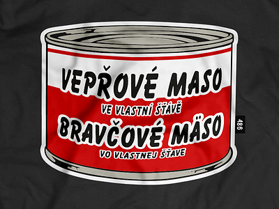 Vepřové maso T-Shirt Black can meat red tshirt white