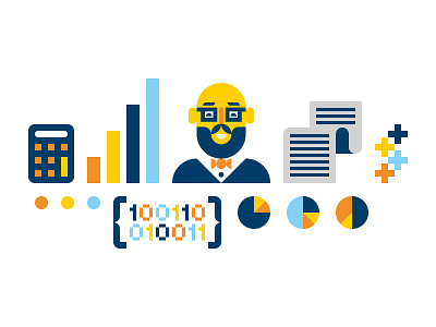 IBM analytics beard binary calculator character design chart graph new york