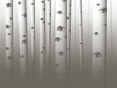 Silver Birch Eyes birch eyes gradients gray grey illustration silver trees