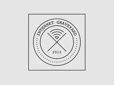 Internet Graveyard Logo death document graveyard line logo minimal retro simple stamp stroke vintage