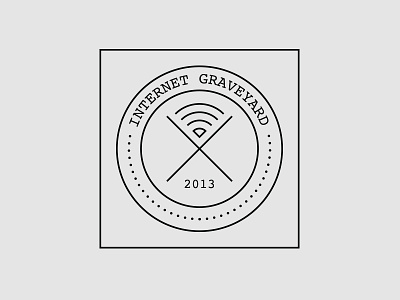 Internet Graveyard Logo death document graveyard line logo minimal retro simple stamp stroke vintage