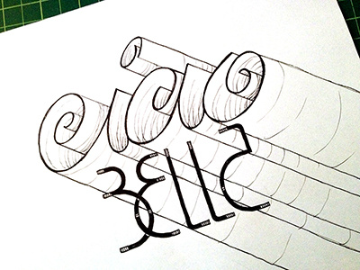 Ciao Bella ::: Hand-lettered Typography custom typography hand drawn typography hand lettered hand lettering handletter handwritten illustrated type paper graffiti type typography