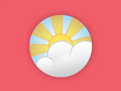 Silver Lining clouds logo rays sun