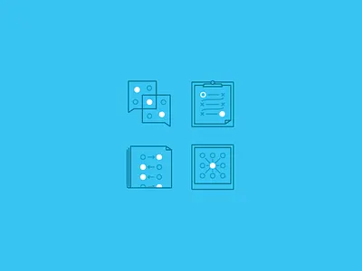 process icons align big picture clearhead clipboard conversation create execution optimize plan sustain validate what