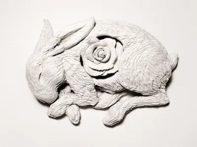 Hole 3d clay craft hare model rabbit sculpt sculpture