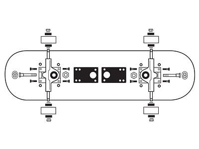 Keep on trucking deconstructed drawing drawn exploded flat illustration skate skateboarding snowboarding surfing ui