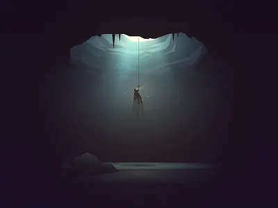 Spelunking cave game illustrator