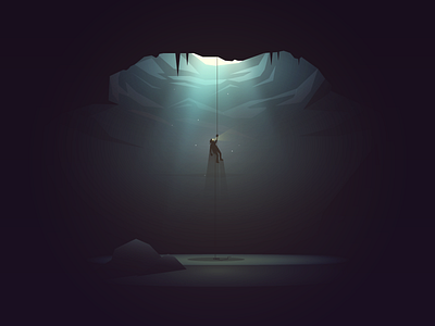 Spelunking cave game illustrator