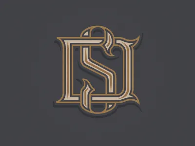 DS Monogram design letter monogram sharp type weaving