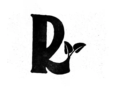 "R" identity illustration logo plants seeds texture