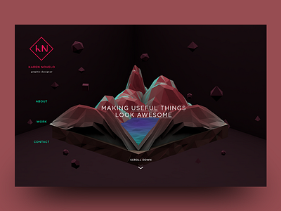 Portfolio 2015 concept design homepage low poly portfolio ui ux web wip