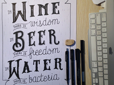 In Wine... beer design lettering shanghai water wine