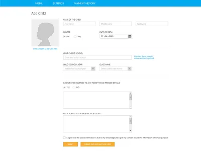 Profile Setup form profile
