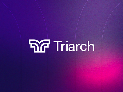 Triarch – Logo Design blue branding design flat geometricl gradient letter t light line logo mesh minimal minimalism minimalist outline pink saas tech typography white