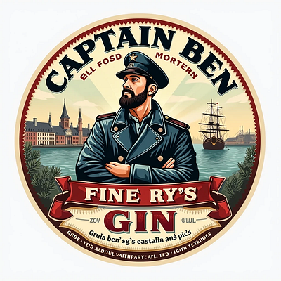 Bottle label for own brand GIN branding graphic design logo