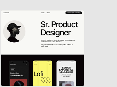 Lofi - Framer Template about me branding case study page clean design design desktop featured work framer framer portfolio framer template minimal modern design photography portfolio portfolio design showreel typography ui uiux portfolio web design