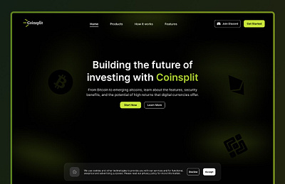 Crypto currency landing page ui