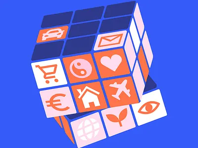 Hard work Good Life? Editorial Magazine Illustration blue branding business flat icons illustration motion graphics society ui vector