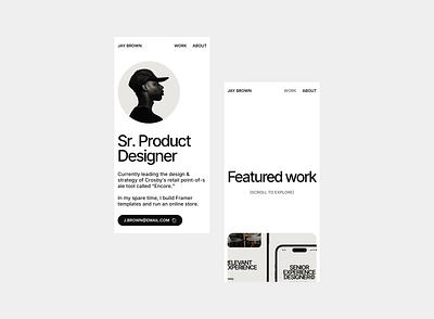 Lofi - Framer Portfolio Template about me clean design design portfolio desktop featured work framer portfolio template framer template minimal minimal design mobile modern design portfolio portfolio template typography uiux uiux portfolio website web design website template