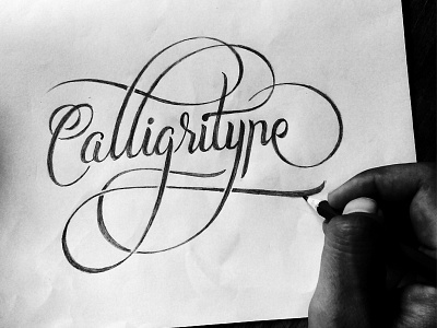 Calligritype handlettering lettering pencil sketch typography