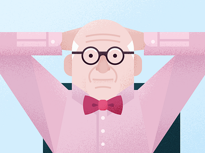 Wall of Wally ben stafford geometric illustration portrait texture tribute wally olins