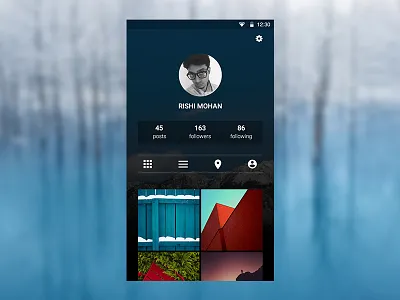 Instagram Profile Page app blue dark design instagram profile