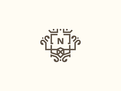 Nova Club branding crown freelance king line craft logo n royal