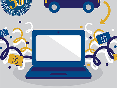 Magnet Contest confetti giftcards illustration laptop