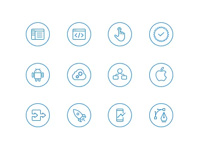 Services Icons android cloud creative design hairline icons inteface phone plugin rocket services touch