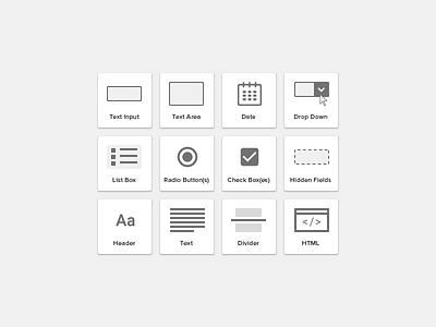 Form Builder Elements builder card elements form icons input template