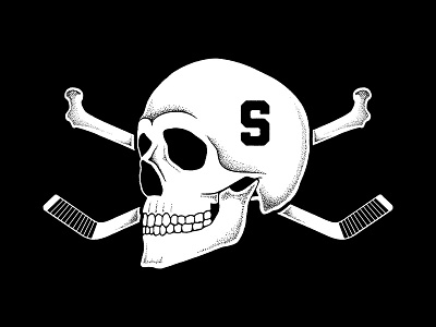 Scallywags Hockey bones hockey icehockey illustration logo skull sports