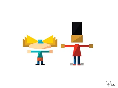 Arnold + Gerald color design heyarnold icons illustration pictograms shapes