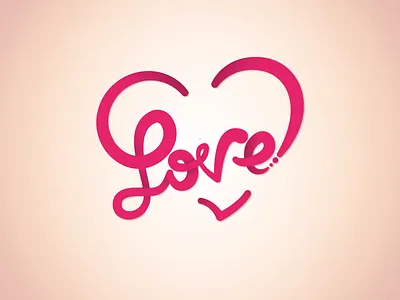 Love calligraphy illustrator lettering love pink vector