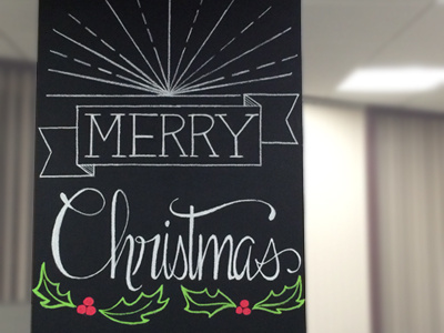 Christmas Chalk Wall art chalk christmas handlettering merry typography wall